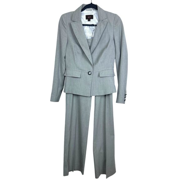 Reiss Single Breasted One Button Suit Women's Gray Tailored Fit Office Siren - Picture 1 of 16